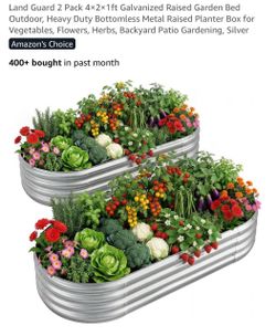 Land Guard Galvanized Raised Garden Bed 2-Pack