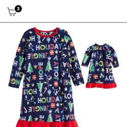Toddler Nightgown With Matching Doll Dress