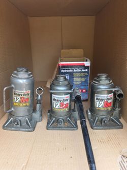 Heavy Duty hydraulic 12 ton bottle jack SET of 3