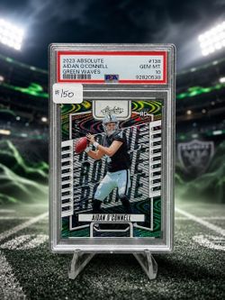 2023 Absolute Green Waves #138 Aidan O’Connell RC #/50 PSA GEM MT 10