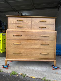 Mid-Century Modern Wood Tall Dresser