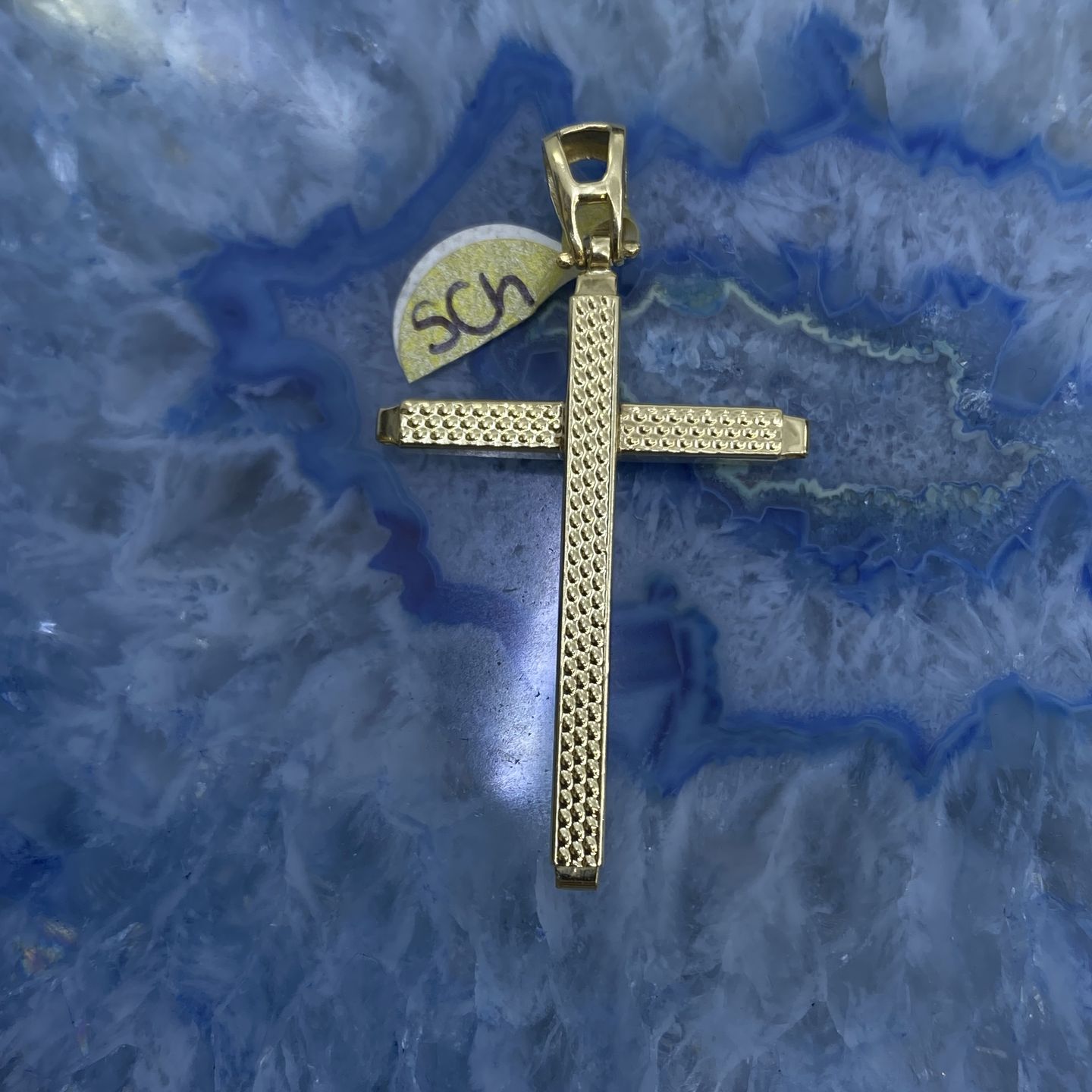 $375 Yellow Gold Cross Religious Charm Pendant
