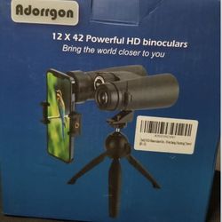 Adorrgon 12x42 Powerful Binoculars with Clear Weak Light Vision Lightweight BX1