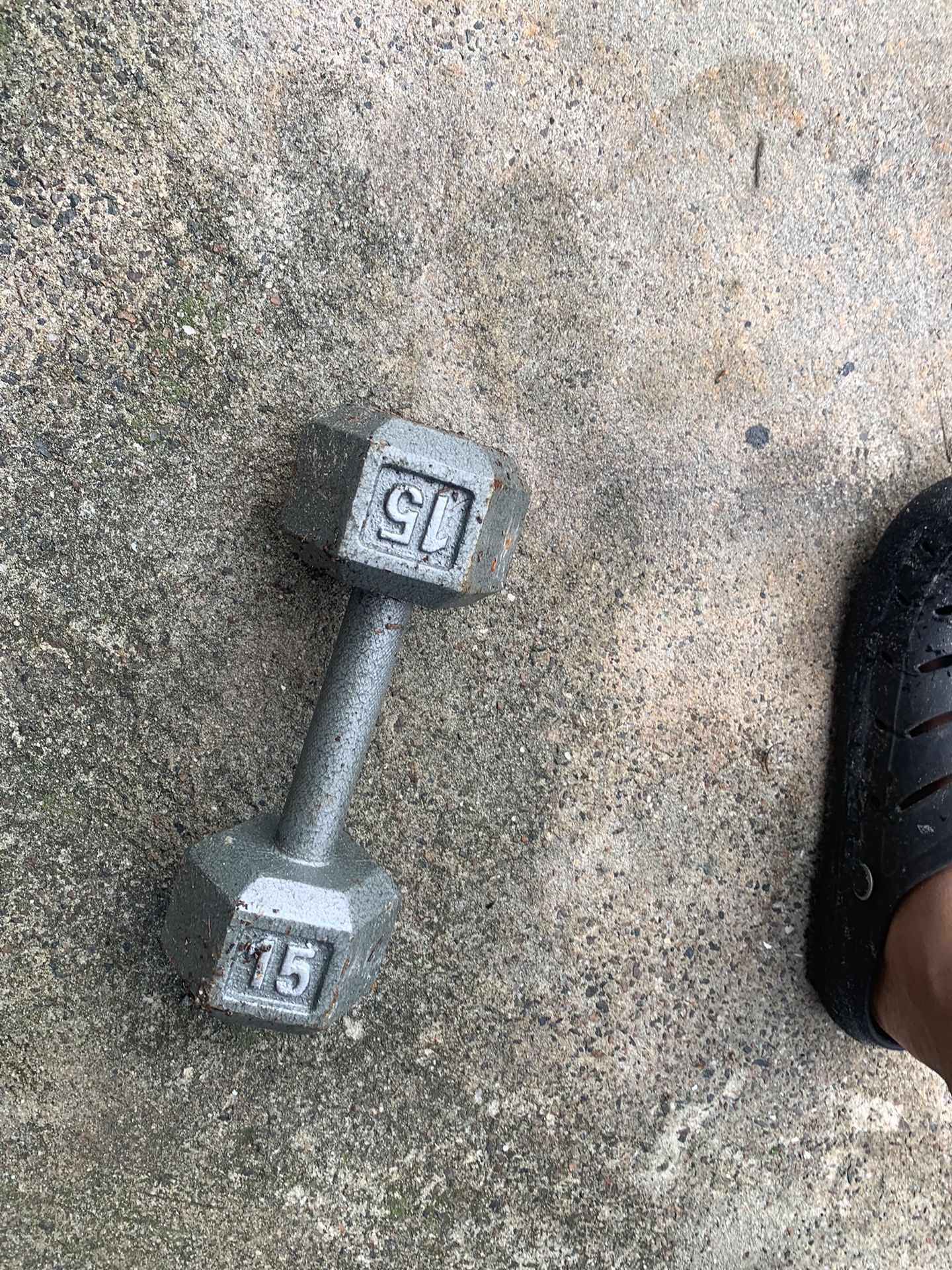 One 15 Pound Dumbell 7$