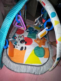 Baby Einstein Kickin' Tunes 4-in-1 Infant Baby Activity Gym & Tummy Time Play Mat with Piano