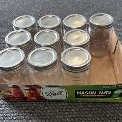 10 Mason Jars with Lids