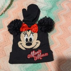 Minnie Mouse Hat and Gloves 