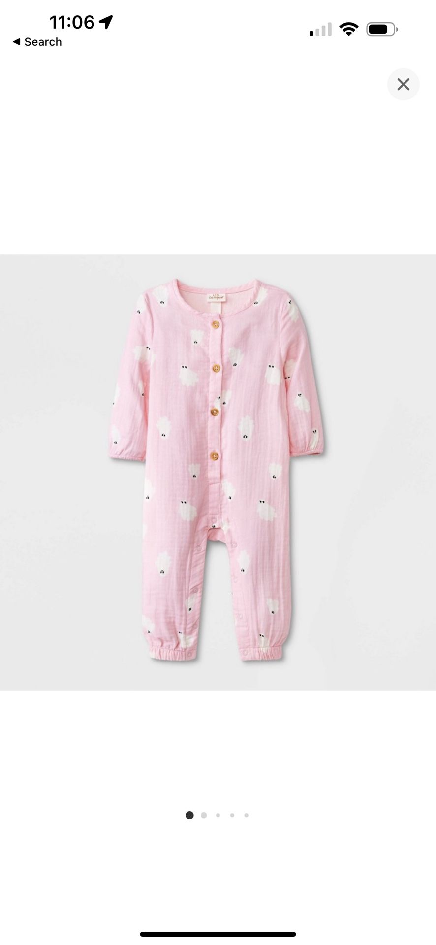 New cat & Jack baby girl Pink ghost romper