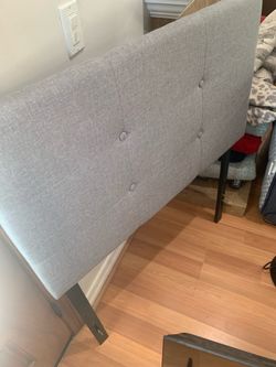 Twin bed, frame, headboard and mattress
