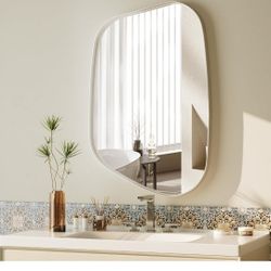 36x24 Inch Irregular Deep Framed Mirror $40
