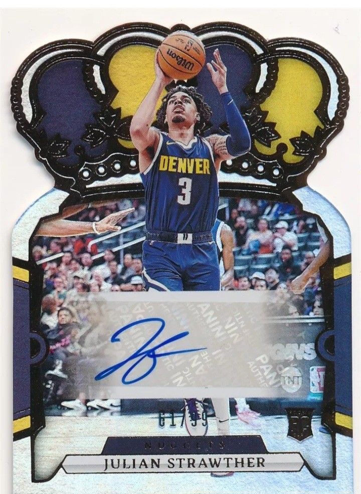 Really Nice Pair Of Crown Royal Auto & Numbered Cards In MINT CONDITION Julian Strawther& Jeff Hornacek