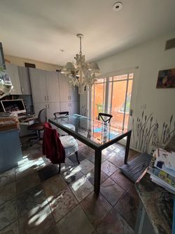 Metal and Glass Rectangular Dining Table Industrial Chic