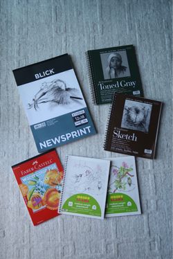 Art Supplies • Strathmore 400 Series Sketch Paper & Blick Newsprint Paper, Watercolor Paper Faber Castell