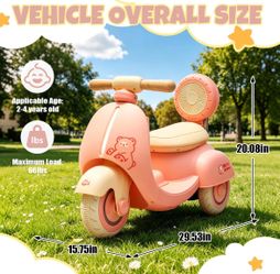 12V Kids Electric Motorcycle, for Kids 2-4, Pink