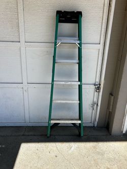 Werner 6 ft Fiberglass Stepladder 225 lbs Capacity Model FS206 Green