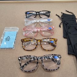 5 Pack Reading Glasses +3.50 – New with Cases & Cleaning Cloth
