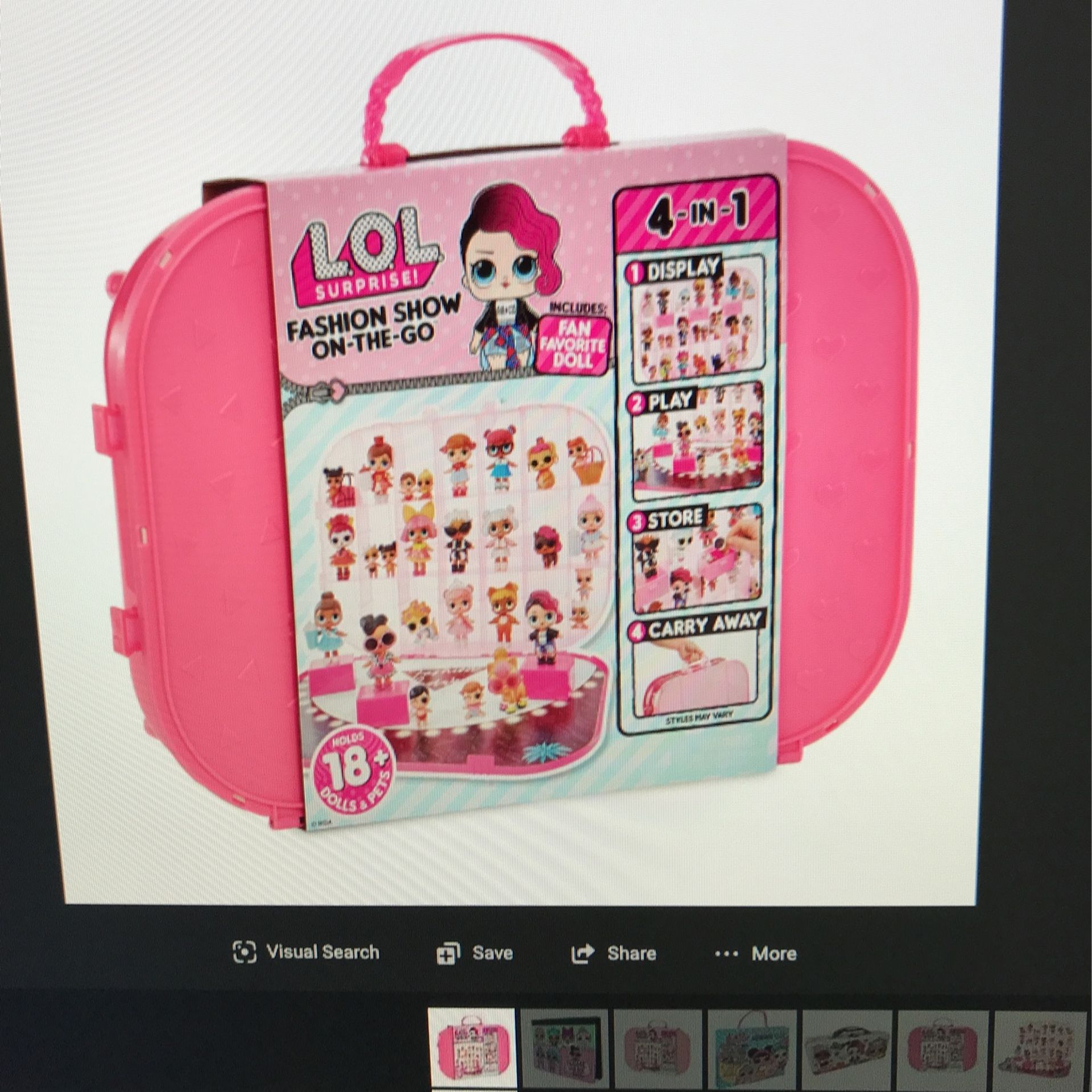 L.O.L. Surprise Fashion Show On-The-Go 4-in-1 ; Display, Play, Store, Carry Away; Holds 18 Dolls &Pets