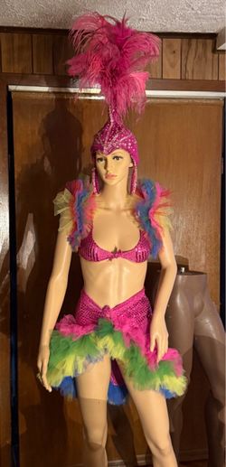 Samba Carnival Costume Set with Feather Headdress