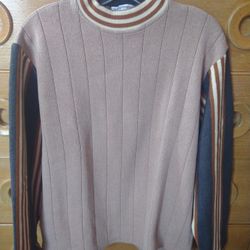 VTG MEN'S EMPORIO GIORGIO ARMANI SWEATER  BEIGE MADE IN ITALY SZ M