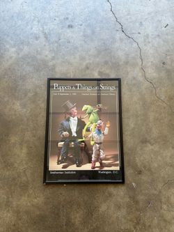 Smithsonian Puppets 1980 Gallery Exhibition Poster Framed Kermit Howdy Doody