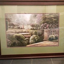 Custom- framed Tuscan painting