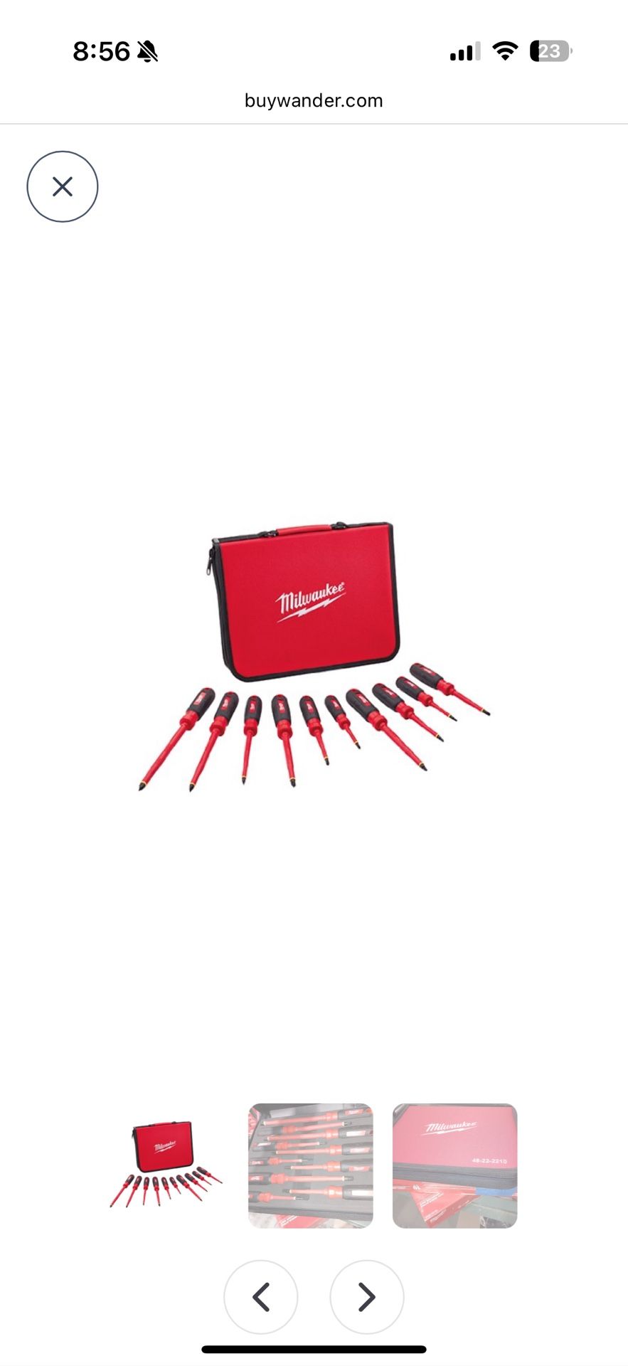 Milwaukee 10-PC 1000V Insulated Screwdriver Set -Foam Fit Case 48-22-2210 NEW