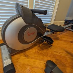 Sunny Health & Fitness Extended Slide Rail Magnetic Rowing Machine Rower