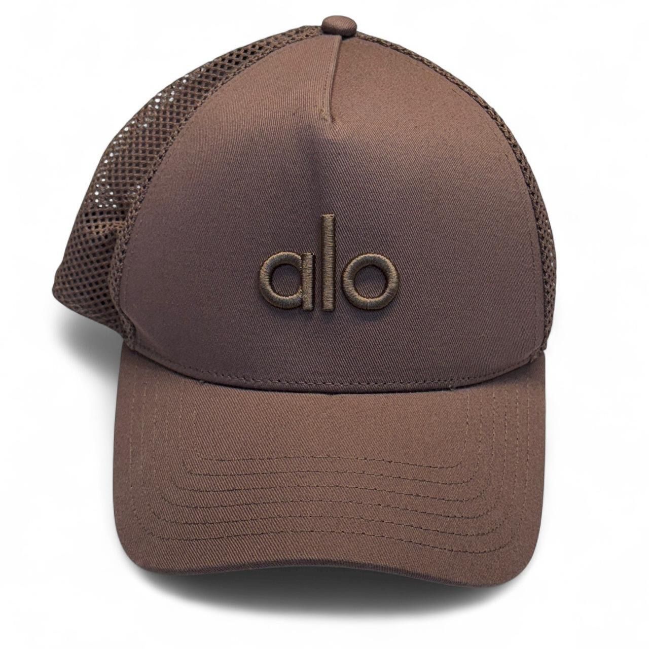 Alo Snapback District Trucker Hat in Mushroom