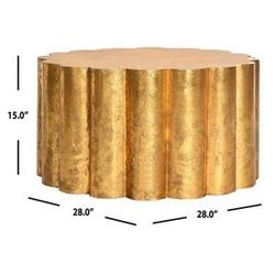 Gold Leaf flower aged coffee table