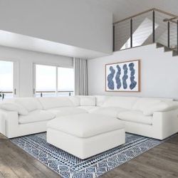 New 6- piece Boucle Modular Sectional | Finance Available $39 Down 