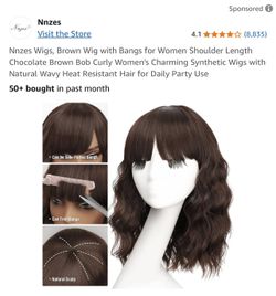 New Short Wavy Wig W Bangs🌺✨