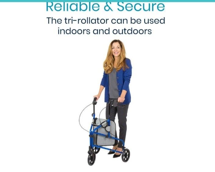 Vive Mobility 3 Wheel Rollator Walker Lightweight And Foldable. Looks New!