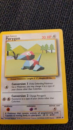 Porygon pokemon card (original series)