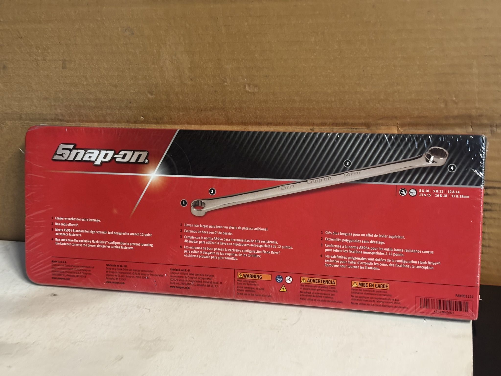 Snap-on Tools 6 pc 12-Point Metric Flank Drive® High-Performance 0° Offset Box Wrench Set (8-19 mm)