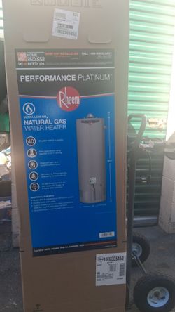 Rheem Performance Platinum 40-Gallon Ultra Low NOx Natural Gas Water Heater. Retail $899
