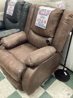 Brown Faux Leather Recliner Chair