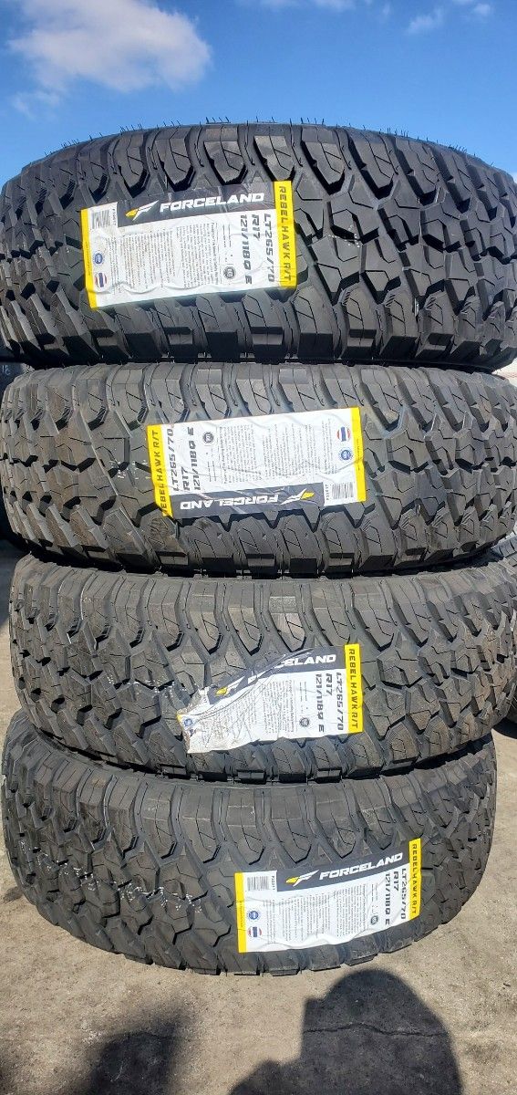 Tires New 265 70R17 Forceland REBEL HAWK RT $550 Set Of Four Install Mount And Balance Financial Services Available No Credit Need