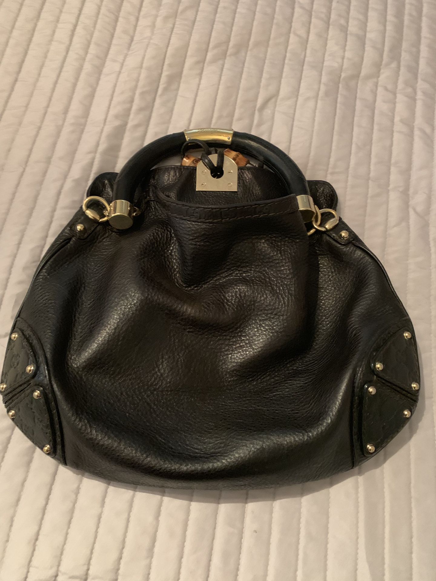 AUTHENTIC GUCCI BLACK LEATHER “INDY” HOBO $2000 retail