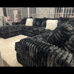 (Any Color) Brand New Super Plush Comfy Corduroy Sectional Set 