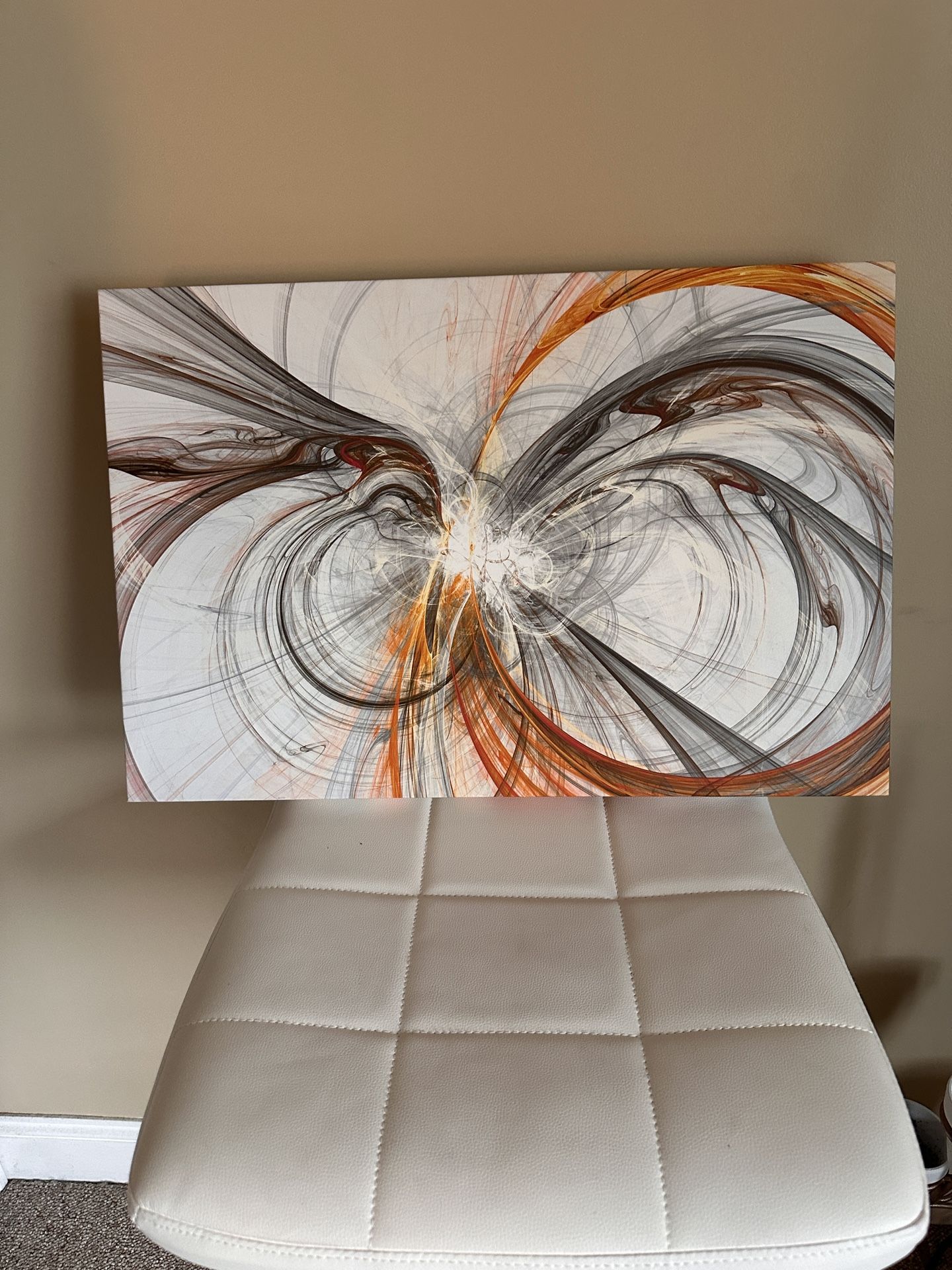 Wall Art Orange Brown White