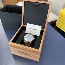 Shinola The Runwell Blue Dial Leather Strap Mens Watch