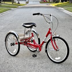 Traditional SUN 20 inch wheel base tricycle with an ADDED 3 SPEED GEAR KIT to help you on the hills.  *only ridden 5 times, like new condition.  *Reta