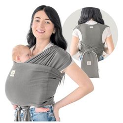 KeaBabies Baby Wrap Carrier Ring Sling - Easy To Wear, Adjustable D-Lite Baby Carrier Graphite