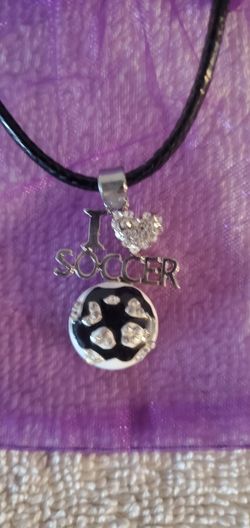 Beautiful I love Soccer necklace