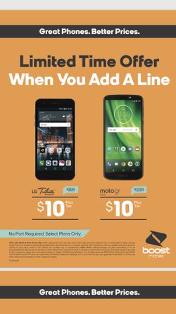 CURRENT BOOST CUSTOMERS!!!!! Add a line and get this for only 10$ on the 50$ 60$ 80$ unlimited plans only