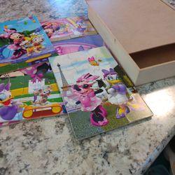 Kids Disney Puzzles In Storage Box