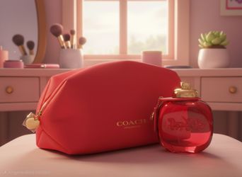 Coach Fragrance Red Perfume and Cosmetic Bag Set