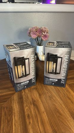 (2) Hampton Bay Hurley 12-in Outdoor Sconce – Set of 2