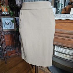 Grace Elements Light Brown/Tan Back Spilt Pencil Skirt Size 4