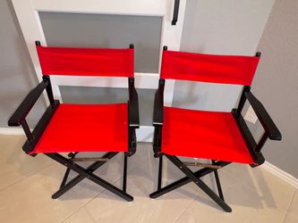 2 Movie Director’s Red Chairs Very Good Condition